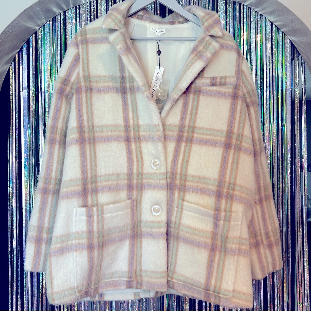 NWT For Love & Lemons Plaid button up jacket